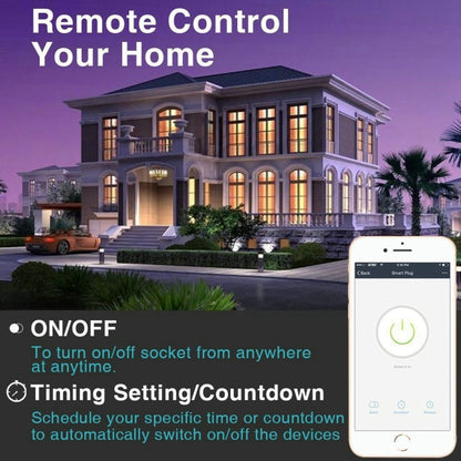 JH-G09U 15A 2.4GHz WiFi Control Hubless Smart Home Power Socket Works with Alexa  & Google Home, AC 100-240V, US Plug, JH-G09U