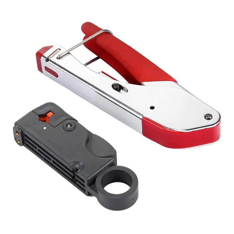 WLXY 518A Crimping Pliers Wire Stripper Repair Hand Tool Set for RG59 / RG6 Coaxial Cable, Wire Stripper+Extrusion Tool