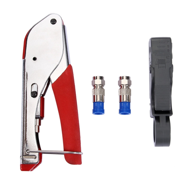 WLXY 518A Crimping Pliers Wire Stripper Repair Hand Tool Set for RG59 / RG6 Coaxial Cable, Wire Stripper+Extrusion Tool