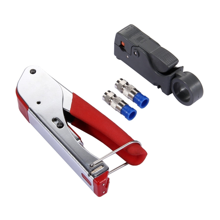 WLXY 518A Crimping Pliers Wire Stripper Repair Hand Tool Set for RG59 / RG6 Coaxial Cable, Wire Stripper+Extrusion Tool