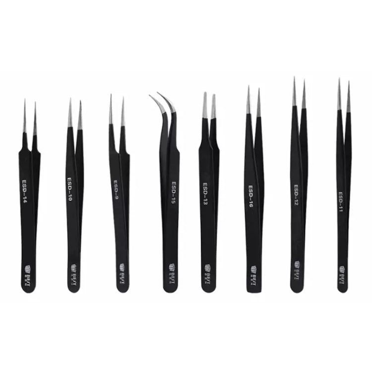 BEST BST-09 Precision Anti-static ESD Stainless Steel Tweezers, BST-09