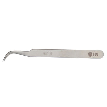 BEST BST-15L Brushed stainless steel tweezers, BST-15L
