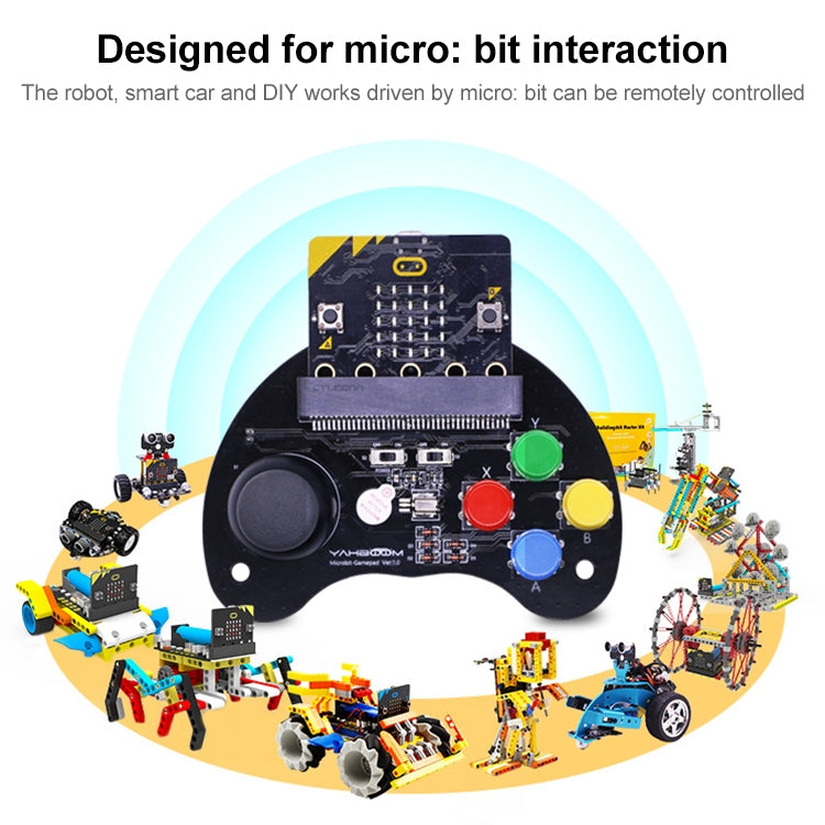 Yahboom Microbit  Basic Game Handle Board, Compatible with Micro:bit V2/1.5 Board, without Micro:bit V2/1.5 Board, Basic Game Handle Board