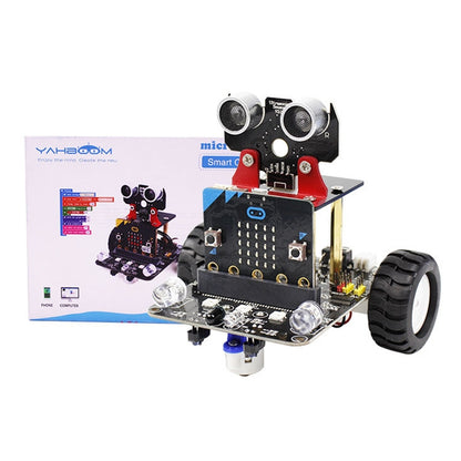 Yahboom Microbit Smart Robot Car Bitbot with IR and APP for Micro:bit V2/V1.5, without Micro:bit V2/V1.5 Board, Microbit Smart Robot