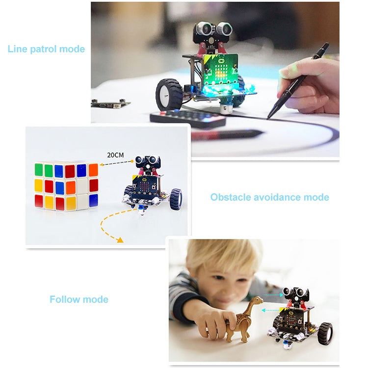 Yahboom Microbit Smart Robot Car Bitbot with IR and APP for Micro:bit V2/V1.5, without Micro:bit V2/V1.5 Board, Microbit Smart Robot