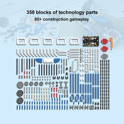 Yahboom 16 in 1 Building:bit Super Kit Programmable Building Block Kit Compatible with BBC Micro:bit V1.5/ V2 Board, without micro:bit, Super Kit