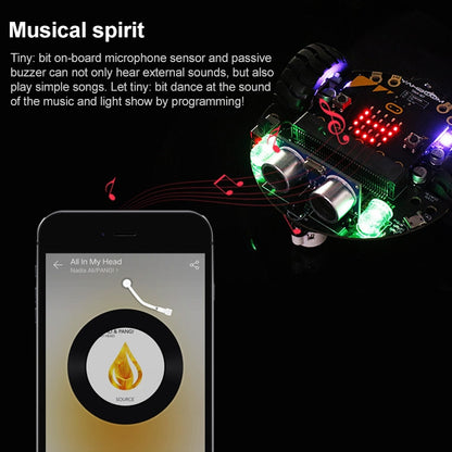 Yahboom Tinybit Smart Robot Car Compatible with Micro:bit V2/1.5 board, without Micro:bit V2/V1.5 Board, Tinybit Smart Robot