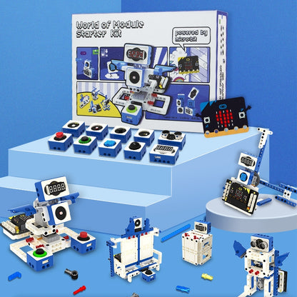 Yahboom Building Block Sensor Module Kit, Compatible with Micro:bit V2/V1.5 Arduino UNO Raspberry Pi Pico, without micro:bit, Building Block Sensor Kit