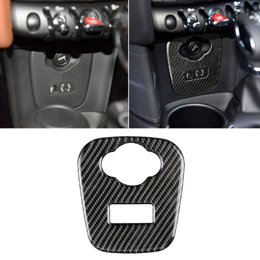 Car F Chassis Cigarette Lighter Cover Panel Carbon Fiber Decorative Sticker for BMW Mini Cooper F55 / F56 / F57, For BMW Mini F54
