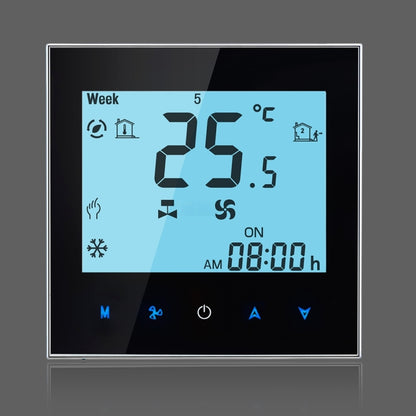 LCD Display Air Conditioning 2-Pipe Programmable Room Thermostat for Fan Coil Unit, Supports Wifi