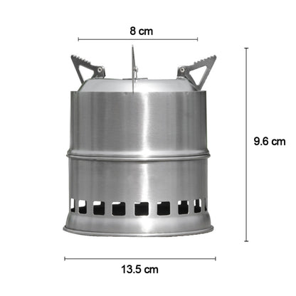 Outdoor Camping Mini Stainless Steel Wood-burning Stove Solid alcohol Stove for Picnic Heating, Mini