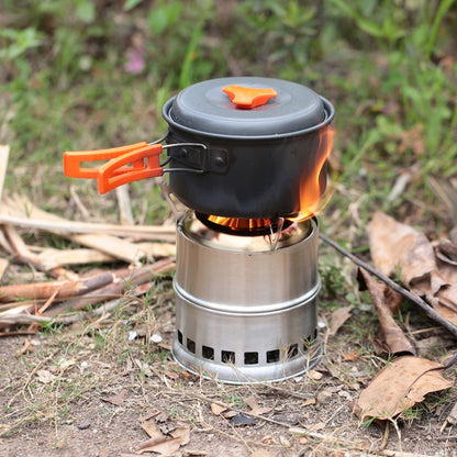 Outdoor Camping Mini Stainless Steel Wood-burning Stove Solid alcohol Stove for Picnic Heating, Mini