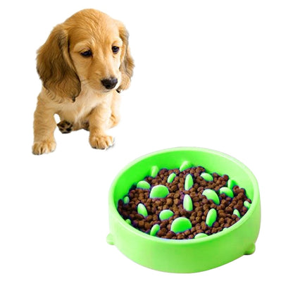 Pet Bowl Preventing Choking PP Bowl, Round Green