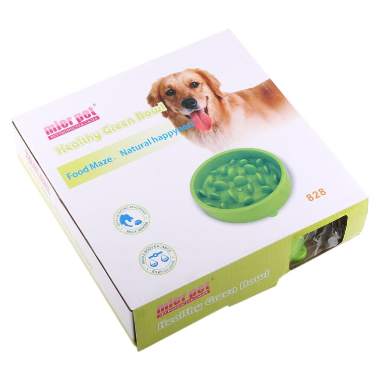 Pet Bowl Preventing Choking PP Bowl, Round Green