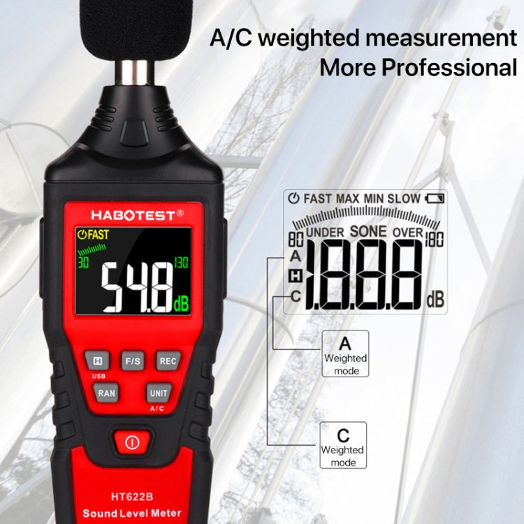 HABOTEST HT622B Household High Precision Digital Sound Level Meter, HT622B