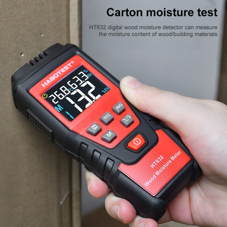 HABOTEST HT632 Portable Multifunctional Digital Display Wood Moisture Detector, HT632