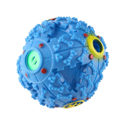 Pet Food Dispenser Squeaky Giggle Quack Sound Training Toy Chew Ball, Size: L, Ball Diameter: 11.5cm, Size: L, Blue