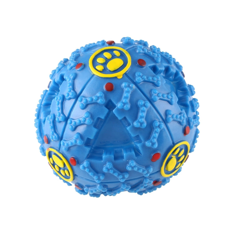 Pet Food Dispenser Squeaky Giggle Quack Sound Training Toy Chew Ball, Size: L, Ball Diameter: 11.5cm, Size: L, Blue