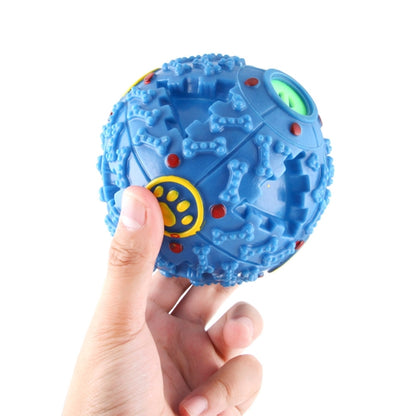 Pet Food Dispenser Squeaky Giggle Quack Sound Training Toy Chew Ball, Size: L, Ball Diameter: 11.5cm, Size: L, Blue