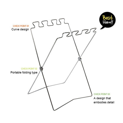 Outdoor Camping Stainless Steel Foldable Garbage Bags Hanger, Size: 58*32 cm