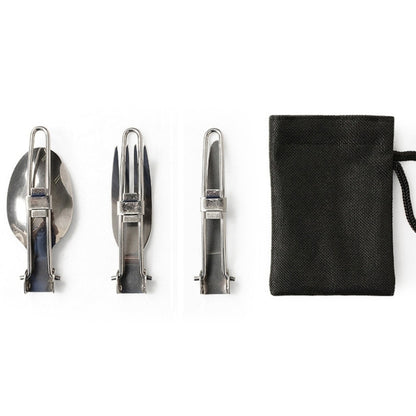 Three-Piece Stainless Steel Foldable Outdoor Cutlery