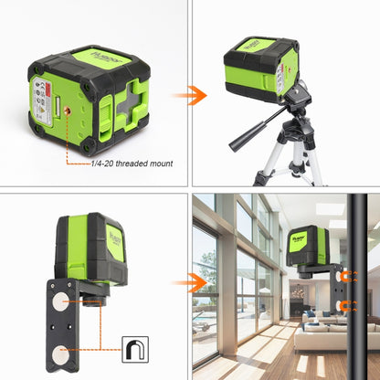 9011R 1V1H 20mW 2 Line Red Beam Laser Level Covering Walls and Floors
