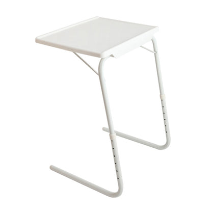 Plastic Pad Steel Tube Bracket Liftable Foldable Portable Multi-purpose Laptop Table, Adjustable Height: 52-72cm, Adjustable Angle: 30 Degrees / 60 Degrees / 90 Degrees, Adjustable Height: 52-72cm White