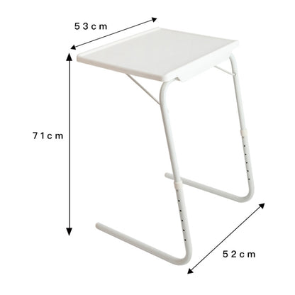 Plastic Pad Steel Tube Bracket Liftable Foldable Portable Multi-purpose Laptop Table, Adjustable Height: 52-72cm, Adjustable Angle: 30 Degrees / 60 Degrees / 90 Degrees, Adjustable Height: 52-72cm White