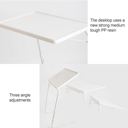 Plastic Pad Steel Tube Bracket Liftable Foldable Portable Multi-purpose Laptop Table, Adjustable Height: 52-72cm, Adjustable Angle: 30 Degrees / 60 Degrees / 90 Degrees, Adjustable Height: 52-72cm White
