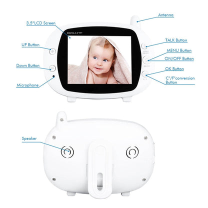 BM-850 3.5 inch LCD 2.4GHz Wireless Surveillance Camera Baby Monitor with 8-IR LED Night Vision, Two Way Voice Talk, BM-850