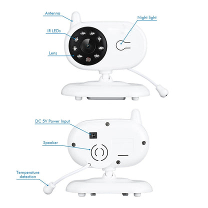 BM-850 3.5 inch LCD 2.4GHz Wireless Surveillance Camera Baby Monitor with 8-IR LED Night Vision, Two Way Voice Talk, BM-850
