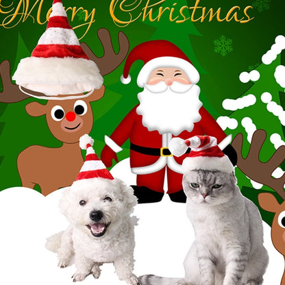 Western Red and White Striped Pet Dog Christmas Hat, Comfortable Children Dressing Up Christmas Hat, Red and White Striped