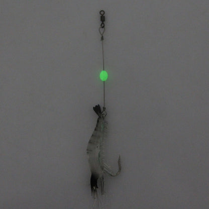 Luminous Shrimp Shape Fishing Lures Artificial Fishing Bait with Hook, Length: 7cm, White Black