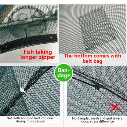 12 Holes Automatic Foldable Fishing Net Nylon Shrimp Crab Minnow Trap Fish Cast Net Fishing Tackle, 12 Holes