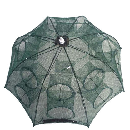 16 Holes Automatic Foldable Fishing Net Nylon Shrimp Crab Minnow Trap Fish Cast Net Fishing Tackle, 16 Holes