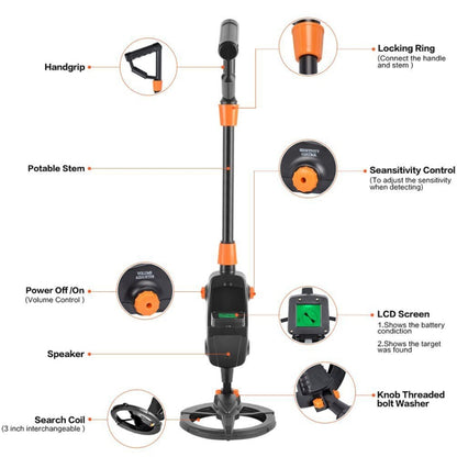 MD1008A Underground Metal Detector Children Toy Detector with LCD Screen, Measuring Range: 10cm, MD1008A