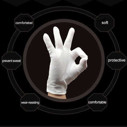 12 Pairs Pure Cotton Working Gloves, Medium Thick Size：XL, Medium Thick, Size：XL