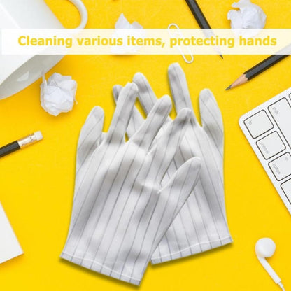 10 Pairs Anti-static Stripe Plastic Gloves, Size：Free Size, Plastic Gloves