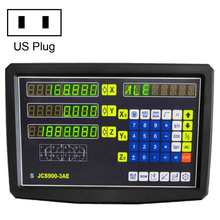 JCS900-3AE Three Axes Digital Readout Display Milling Lathe Machine, AU Plug, JCS900-3AE