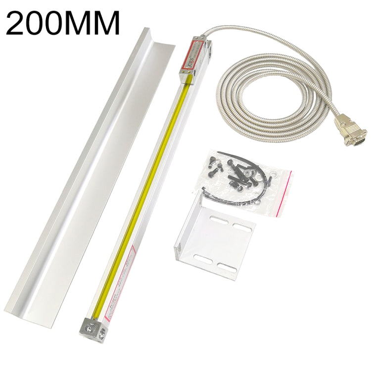 200mm Measuring Range Milling Lathe Digital Readout Encoder Grating Electronic Ruler Linear Scale, 200mm
