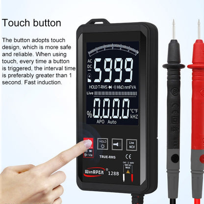 HY128B Reverse Display Screen Ultra-thin Touch Smart Digital Multimeter Fully Automatic High Precision True Effective Value Multimeter, HY128B