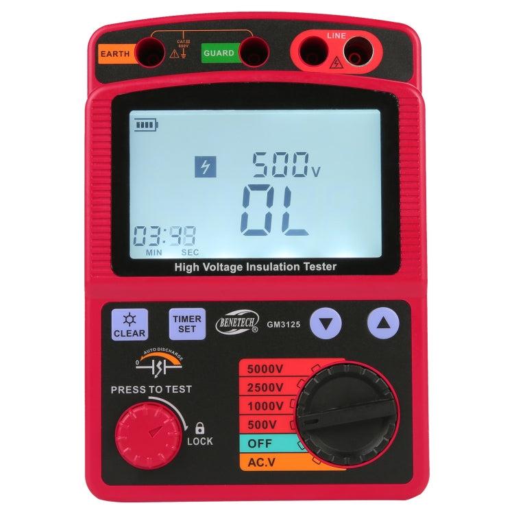 BENETECH GM3125 High Voltage Insulation Tester Resistance Tester, GM3125