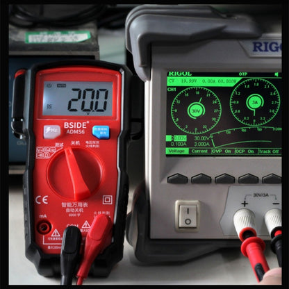 BSIDE ADMS6 High-precision Fully Automatic Small Digital Intelligent Multimeter with HD Digital Display & Shockproof Cover, Support Function Range Switch & Double-sided Pen Holder