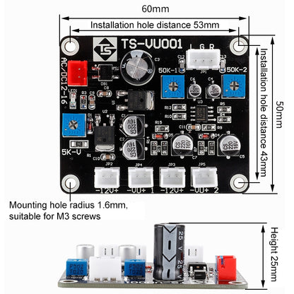 TR-35W VU Meter Power AMP Amplifier DB Table Audio Level Head Meter Sound Pressure Meter, TR-35W