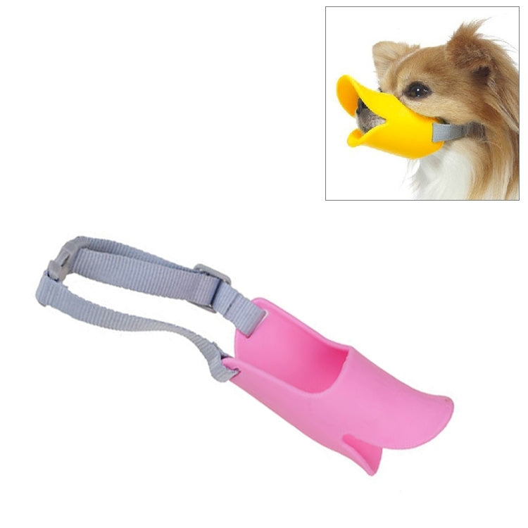 Cute Duck Mouth Shape Silicone Muzzle for Pet Dog, Size: M, M  Yellow, M  Coffee, M  Pink