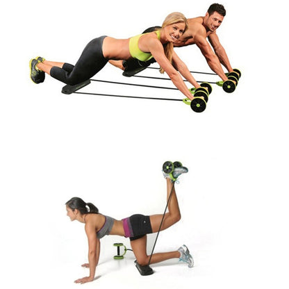 Multifunctional Exercise Home Fitness Equipment Intensity Adjustable Abdominal Wheel Resistance Pull Rope Muscle Power, Green