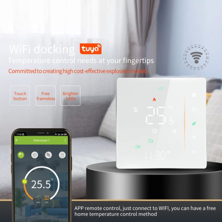 BHT-006GALW 95-240V AC 5A Smart Home Heating Thermostat for EU Box, Control Water Heating with Only Internal Sensor & WiFi Connection, BHT-006GALW