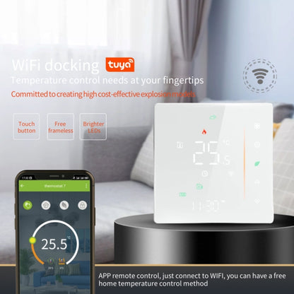 BHT-006GCLW 95-240V AC 5A Smart Home Heating Thermostat for EU Box, Control Boiler Heating with Only Internal Sensor, WiFi, BHT-006GCLW