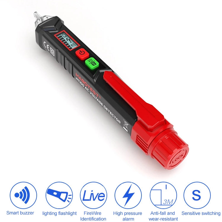 HABOTEST HT100 High-sensitivity LCD Digital Display Sound and Light Alarm Test Pen, HT100