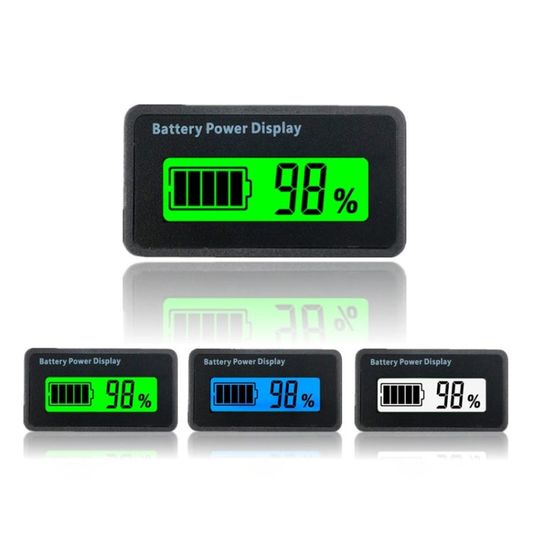 H5 12V-48V Lead-acid Battery Voltage Tester Percentage Voltmeter Gauge Lithium Battery Status Monitor, 12V-48V White Light, 12V-48V Blue Light, 12V-48V Green Light